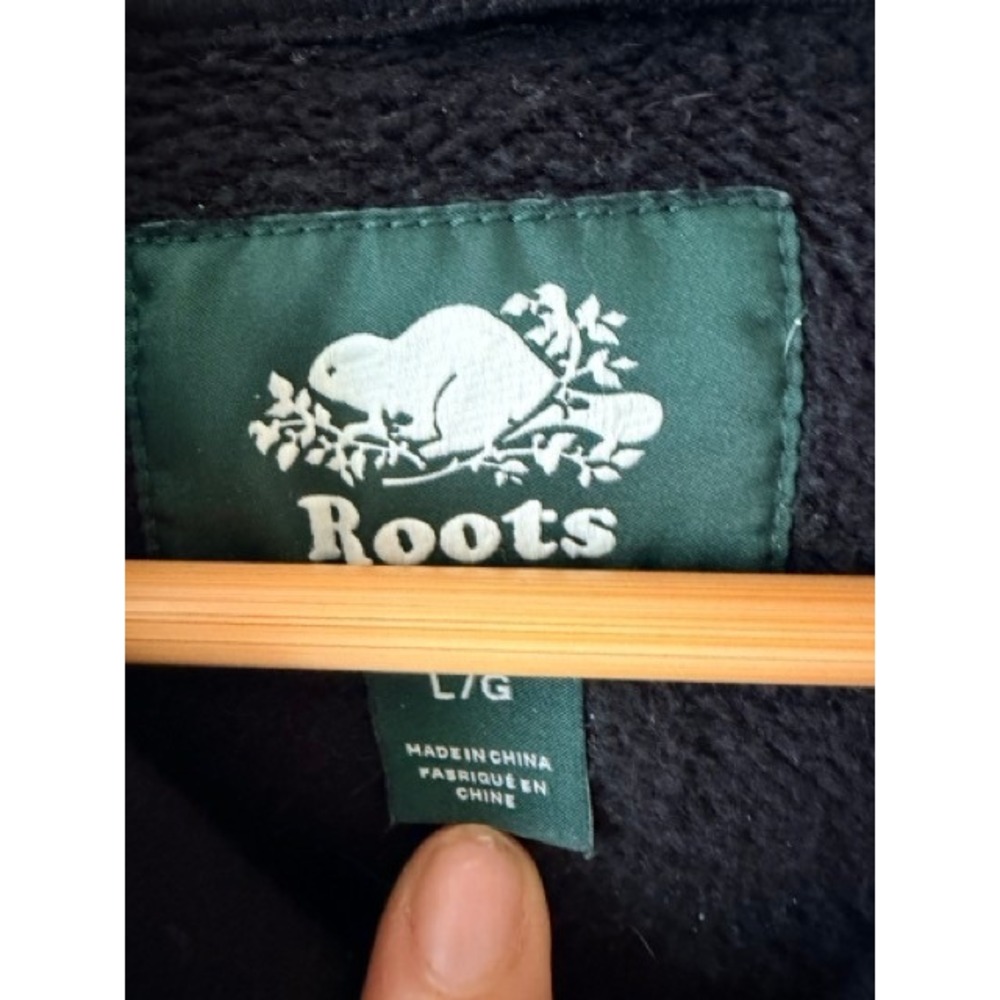 Roots Canada Black Hoodie Beaver Logo [L] Y2K Retro Streetwear Vintage - Picture 5 of 5